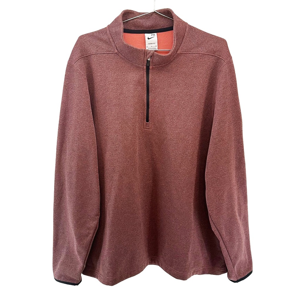 NIKE Men's Therma-Fit‎ 1/4 Zip Pullover • XL • brown, burnt orange
